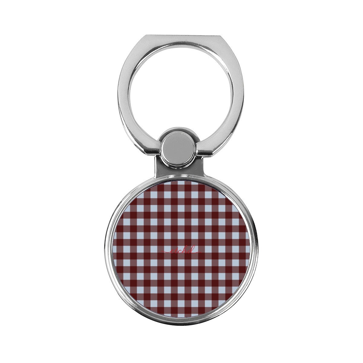 Blue & Cherry Gingham Classic Ring Holder by etchd