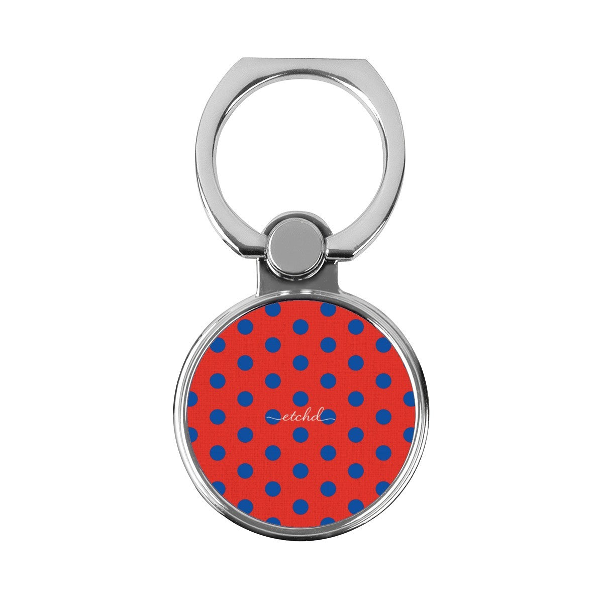 Cobalt & Poppy Polka Dot Classic Ring Holder by etchd