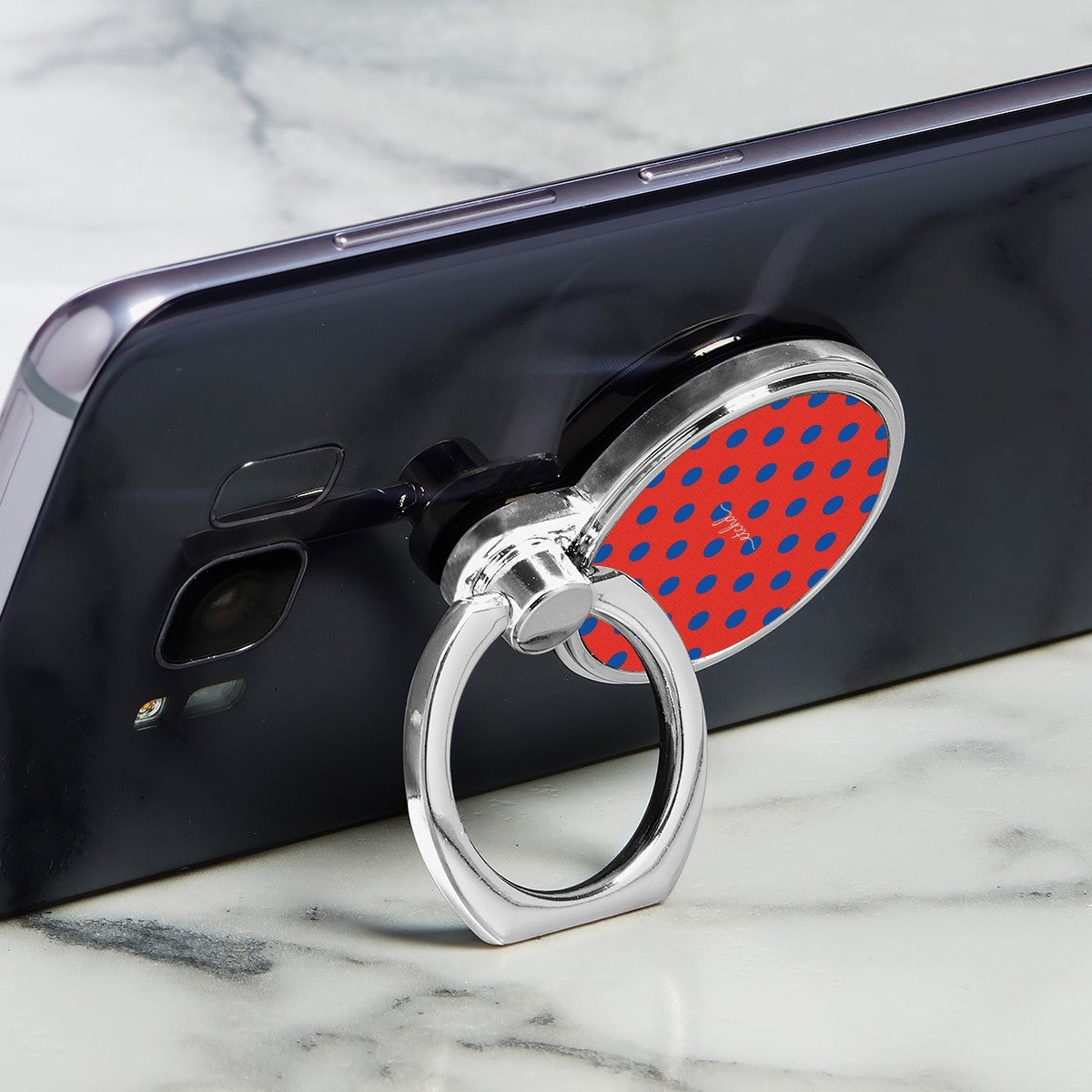 Cobalt & Poppy Polka Dot Classic Ring Holder by etchd, view 2