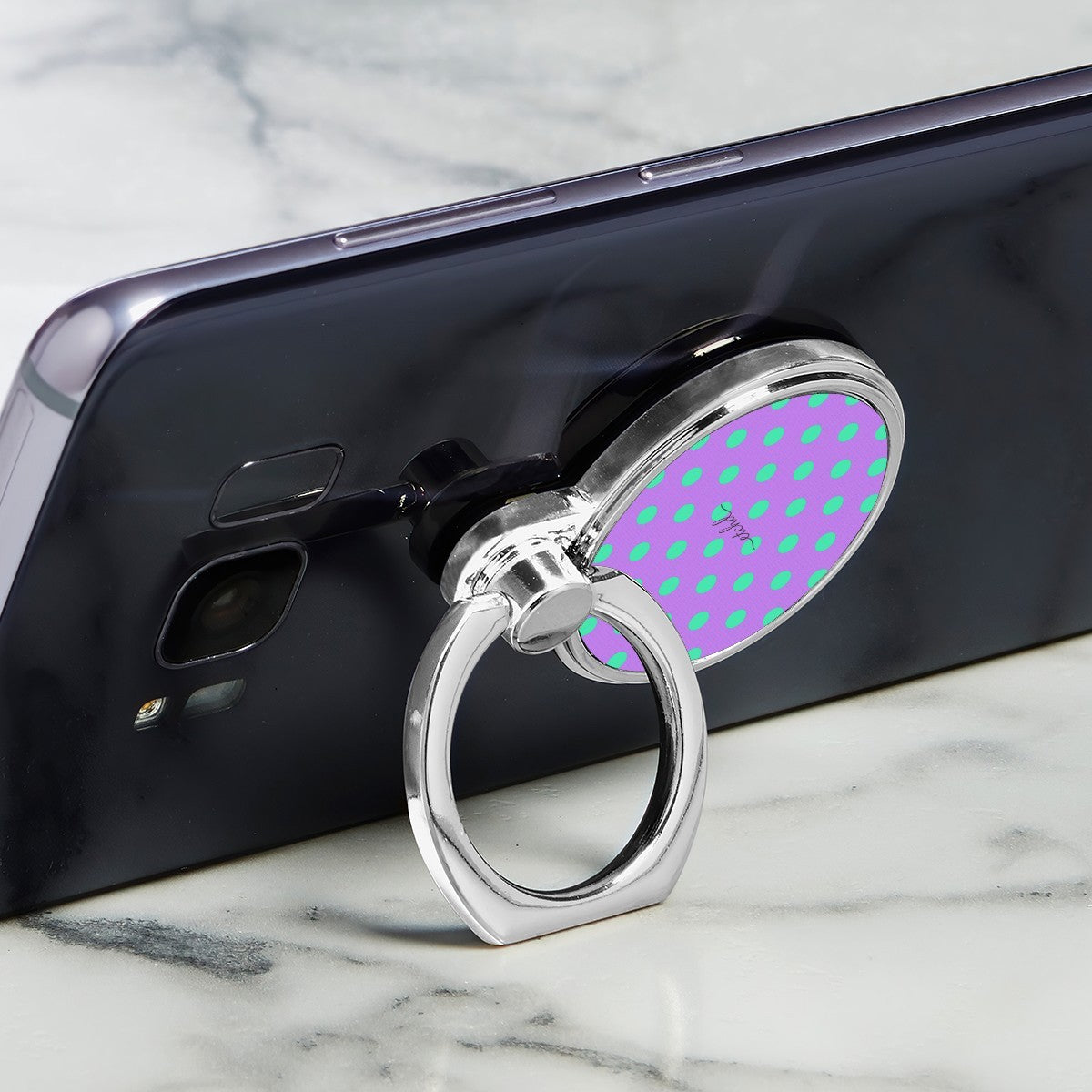 Hypermint & Lilac Polka Dot Classic Ring Holder by etchd, view 2