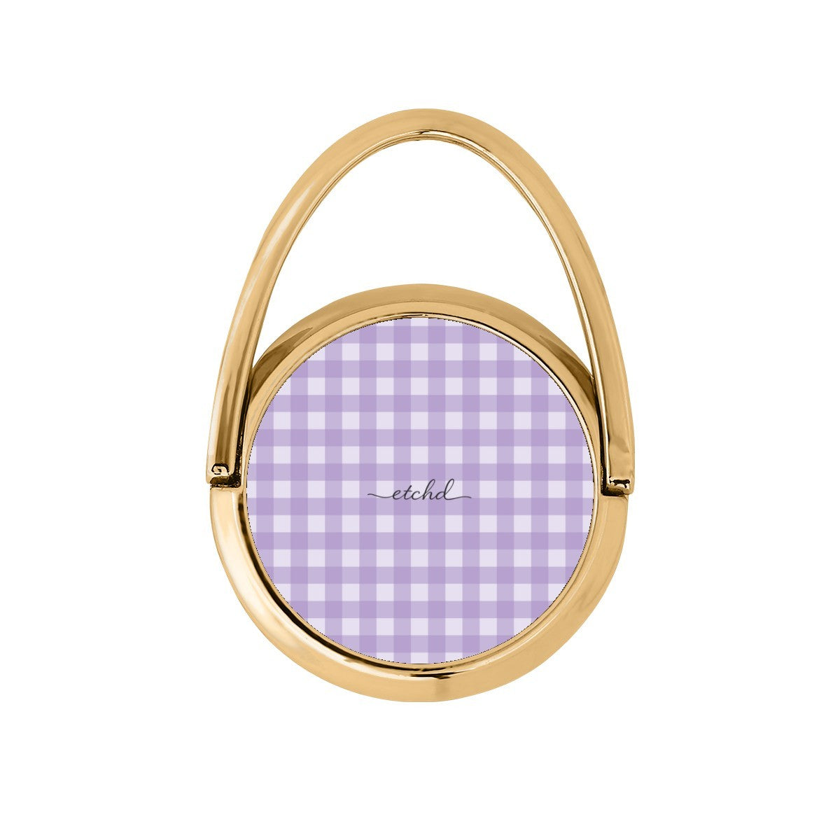 Lilac & Cream Gingham Hoop Ring Holder by etchd