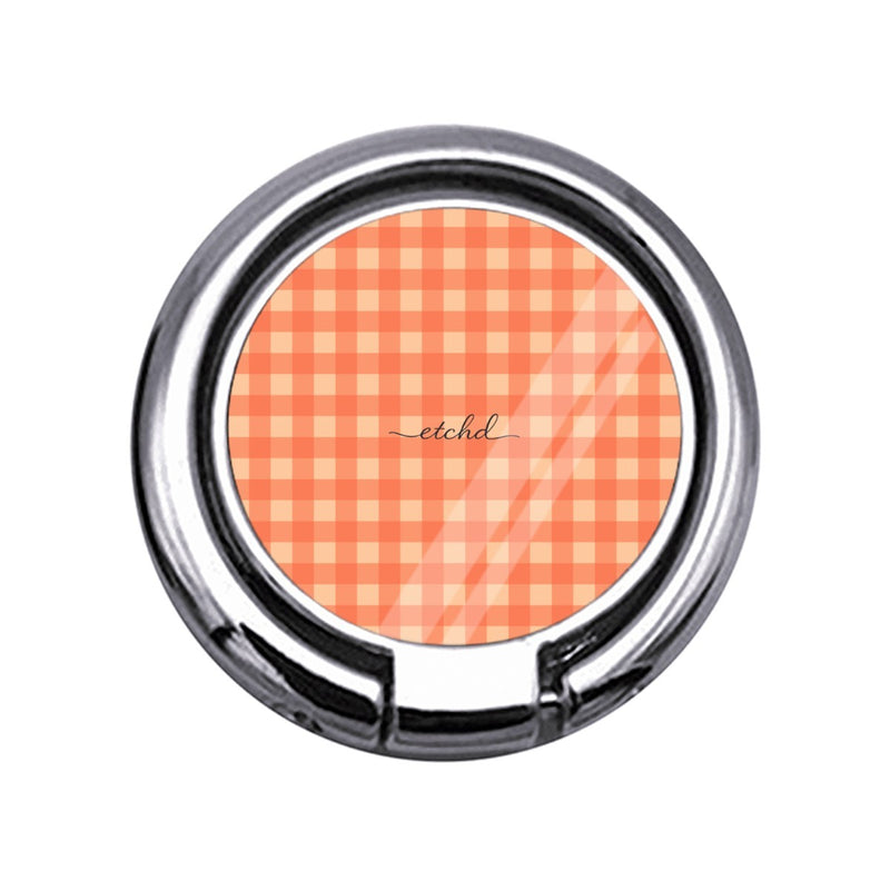 Coral & Peach Gingham Slim Ring Holder-zoom-