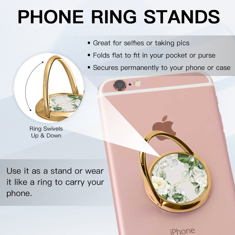White Roses Drehbare Ring Handyhalterung-zoom-