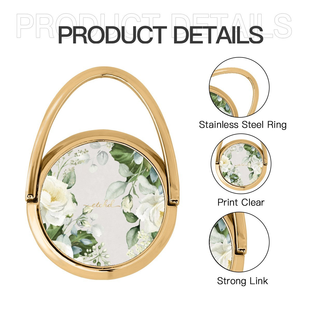 White Roses Hoop Ring Holder by etchd, view 5