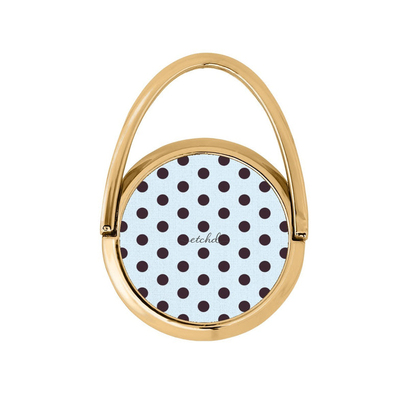 Plum & Blue Polka Dot Anillo soporte giratorio para móvil-zoom-