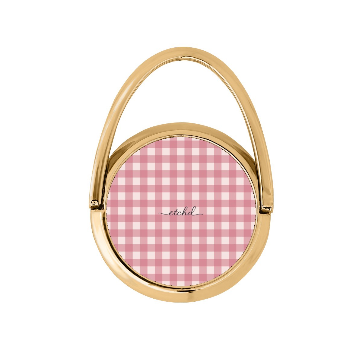 Blush & Cream Gingham Hoop Ring Holder by etchd