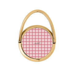 Blush & Cream Gingham Hoop Ring Holder by etchd