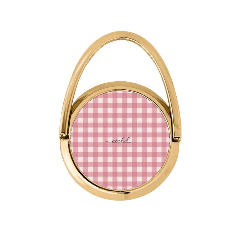 Blush & Cream Gingham Hoop Ring Holder-zoom-