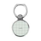Sage & White Gingham Anello supporto classico per telefono