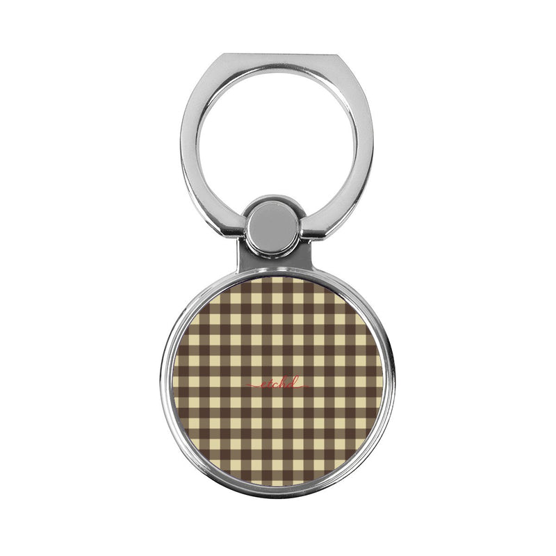 Butter & Brown Gingham Classic Ring Holder-zoom-