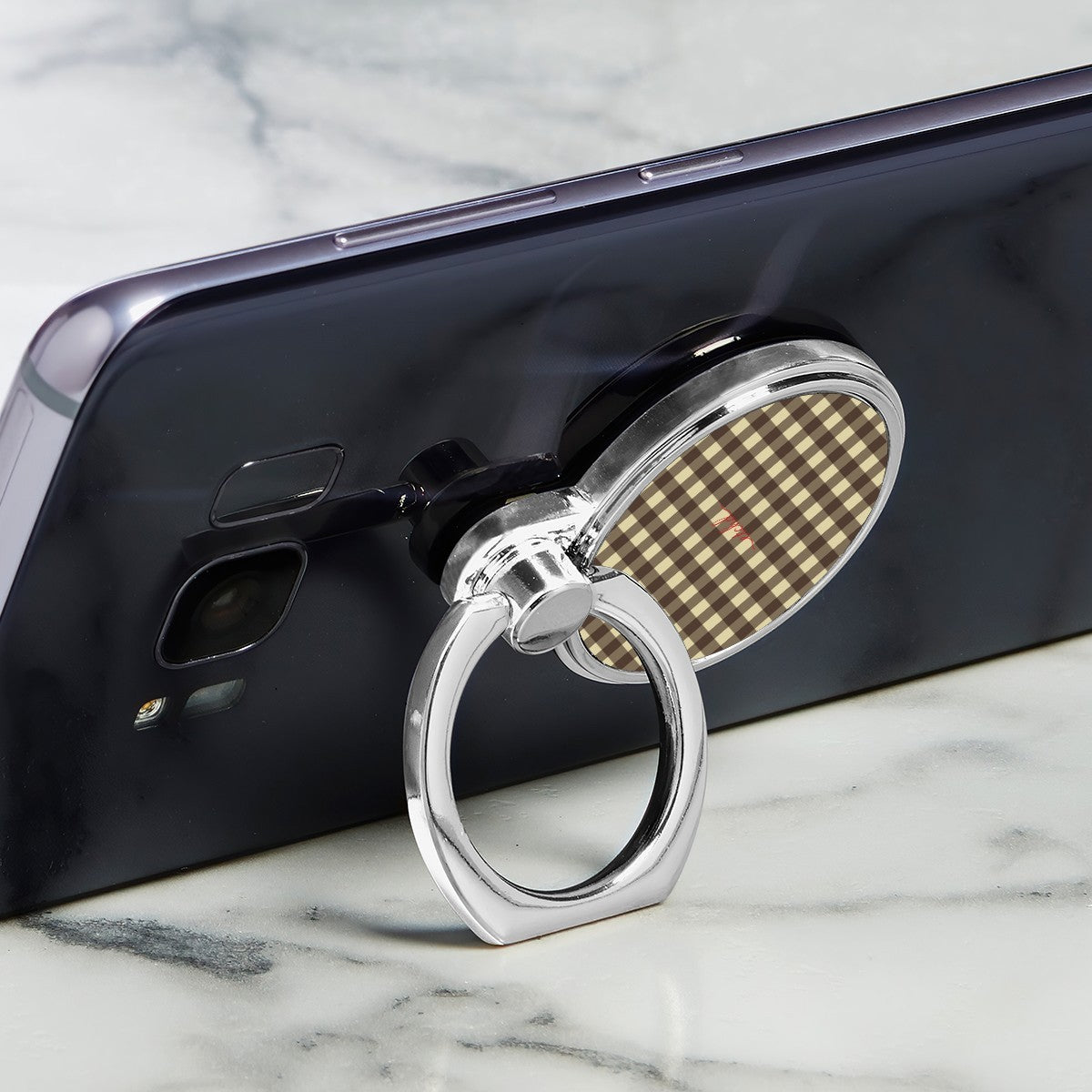 Butter & Brown Gingham Classic Ring Holder by etchd, view 2