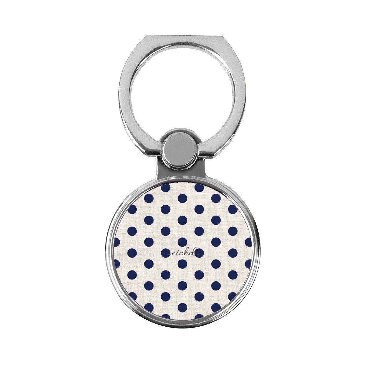 Navy & Cream Polka Dot Classic Ring Holder by etchd