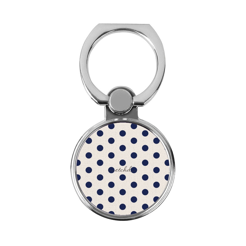 Navy & Cream Polka Dot Klassische Ring Handyhalterung-zoom-