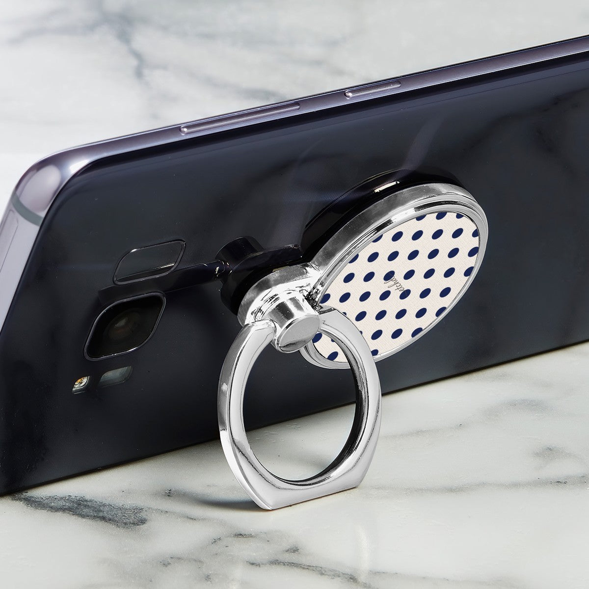 Navy & Cream Polka Dot Classic Ring Holder by etchd, view 2