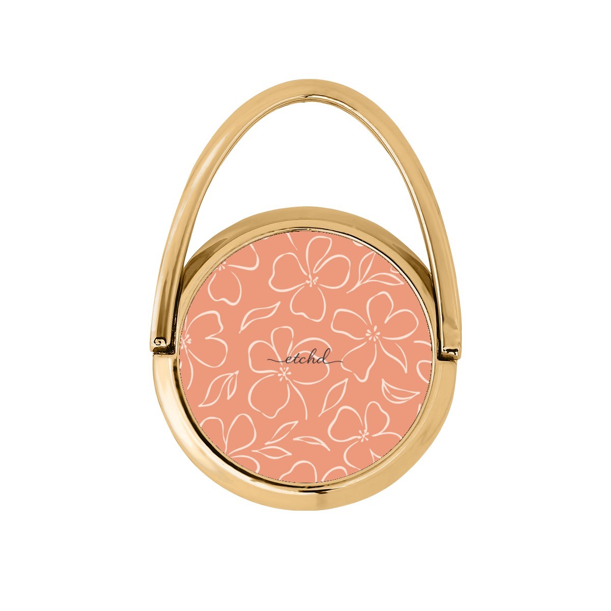 Coral & Cream Floral Hoop Ring Holder by etchd