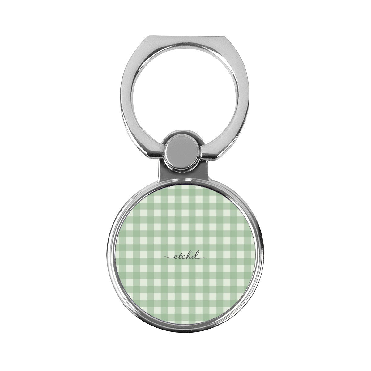 Sage & Cream Gingham Classic Ring Holder by etchd