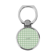 Sage & Cream Gingham Classic Ring Holder by etchd