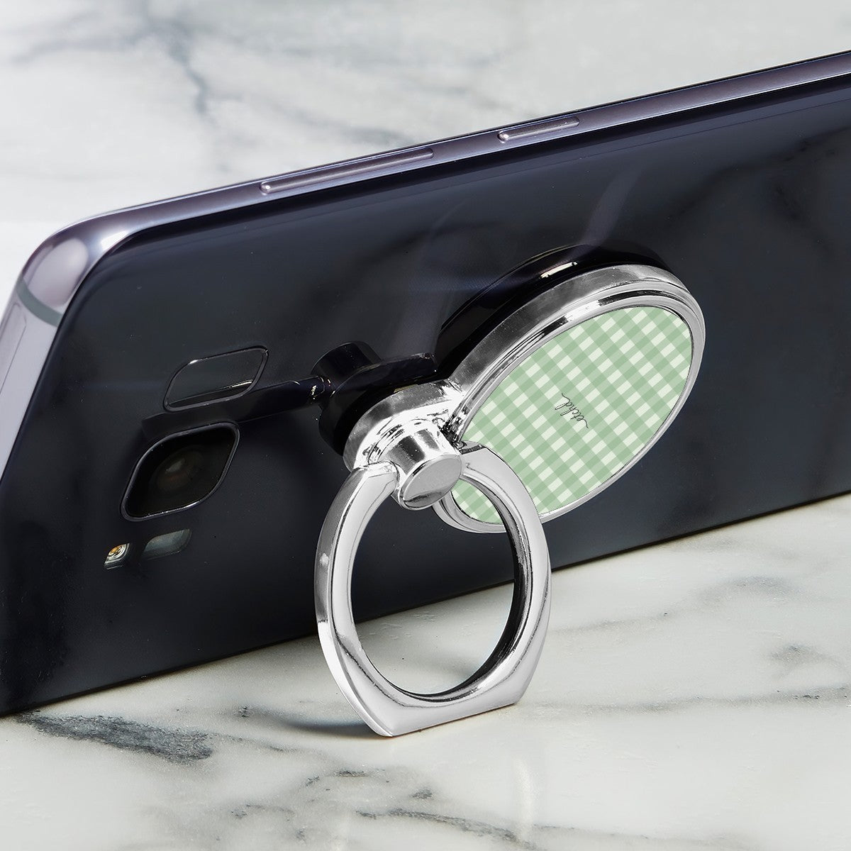 Sage & Cream Gingham Classic Ring Holder by etchd, view 2