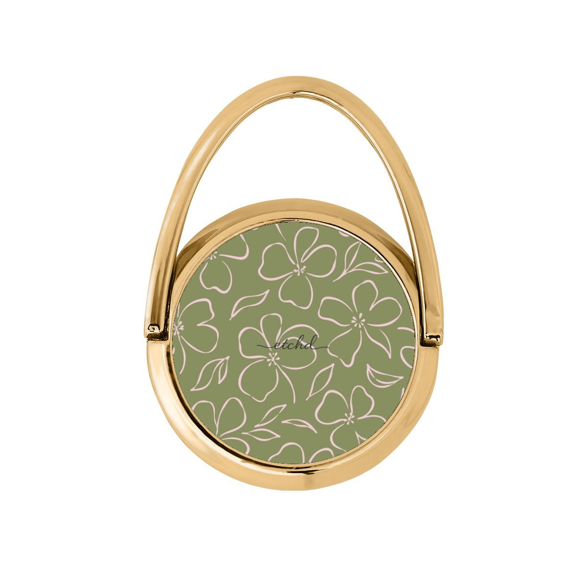 Green & Pink Floral Hoop Ring Holder by etchd