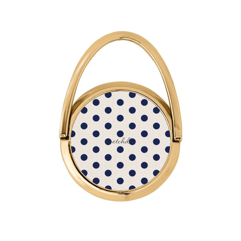 Navy & Cream Polka Dot Hoop Ring Holder-zoom-