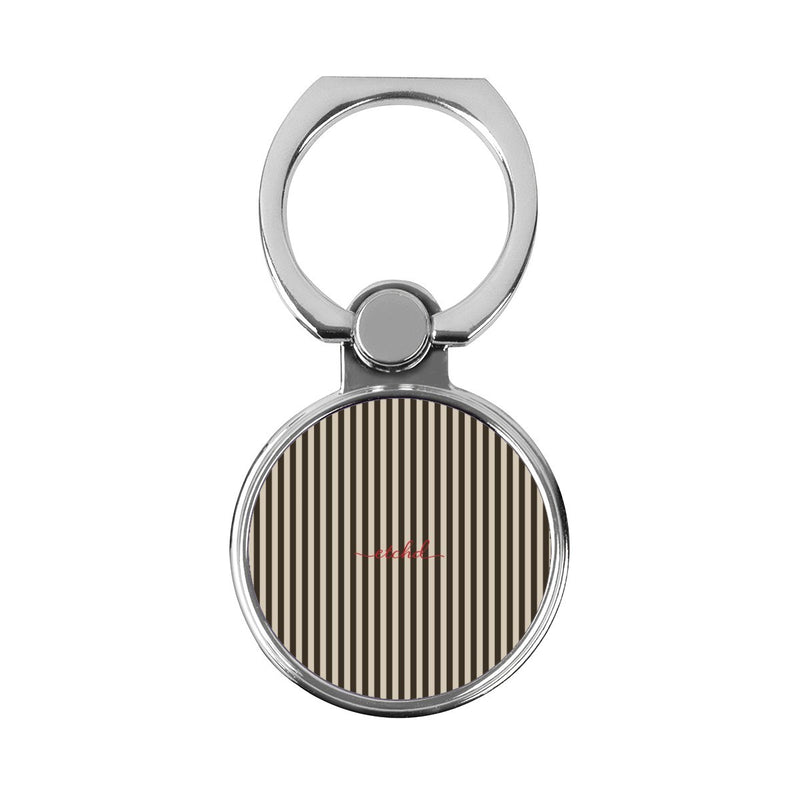 Cream & Brown Striped Classic Ring Holder-zoom-