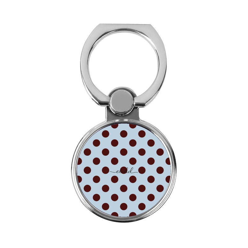 Blue & Cherry Polka Dot Anillo soporte clásico para móvil-zoom-
