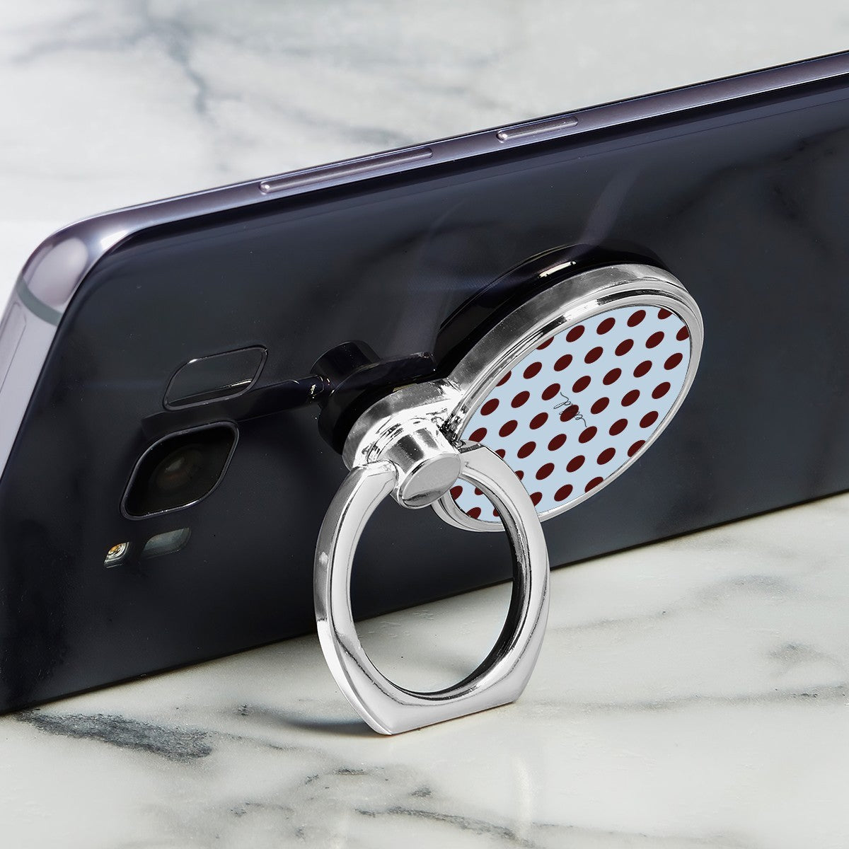 Blue & Cherry Polka Dot Classic Ring Holder by etchd, view 2