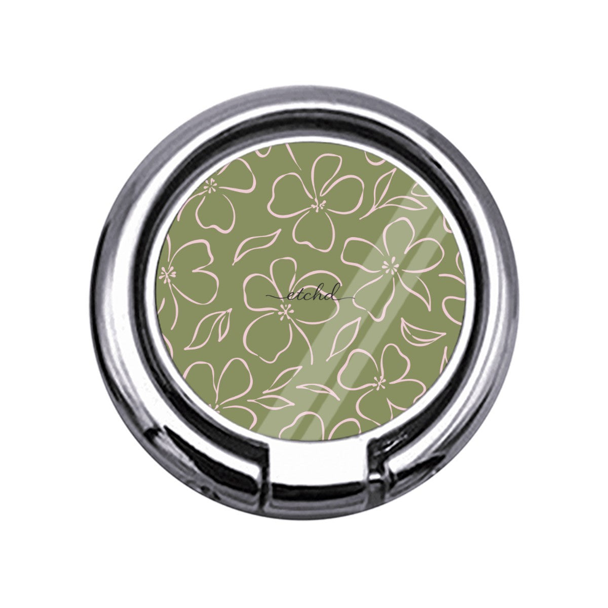Green & Pink Floral Slim Ring Holder by etchd