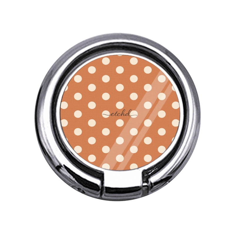Cream & Terracotta Polka Dot Anillo soporte fino para móvil-zoom-