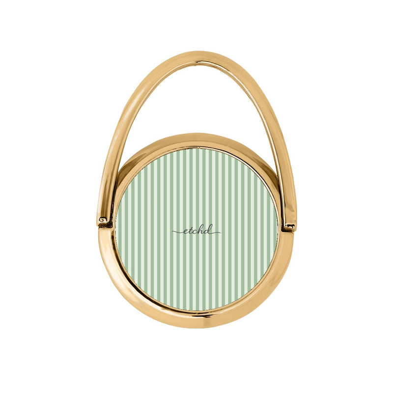 Sage & Cream Striped Drehbare Ring Handyhalterung-zoom-