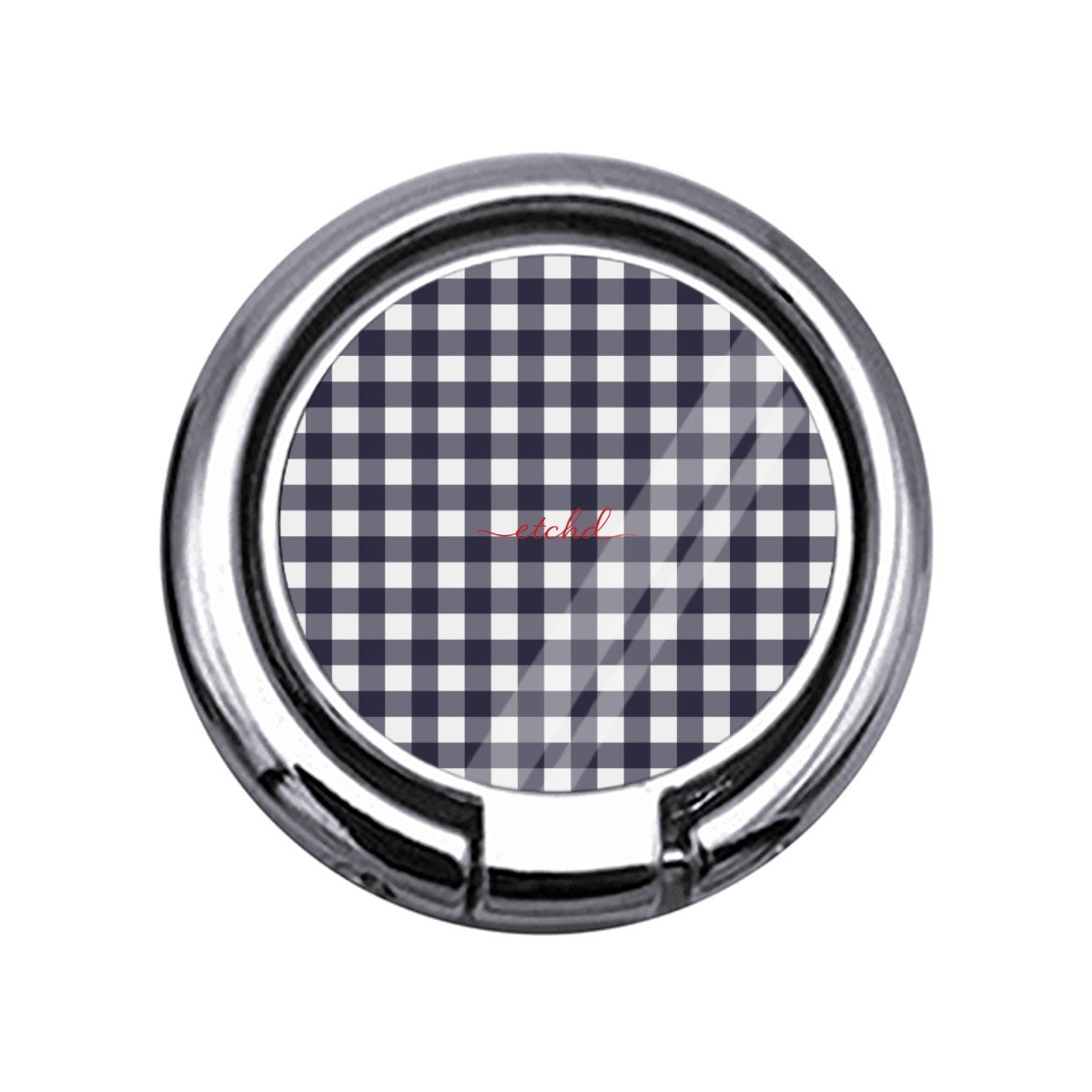 White & Navy Gingham Slim Ring Holder by etchd