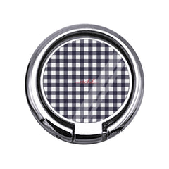 White & Navy Gingham Slim Ring Holder by etchd