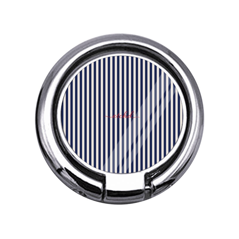 Navy & Cream Striped Slim Ring Holder-zoom-