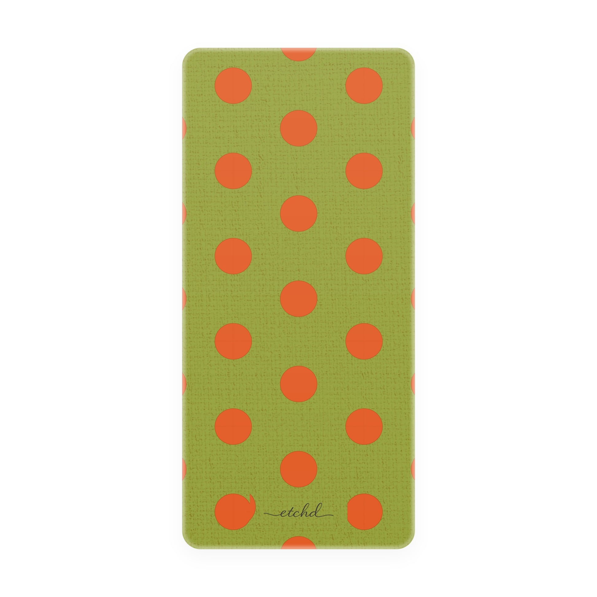 Persimmon & Wasabi Polka Dot Phone Stand by etchd, view 5