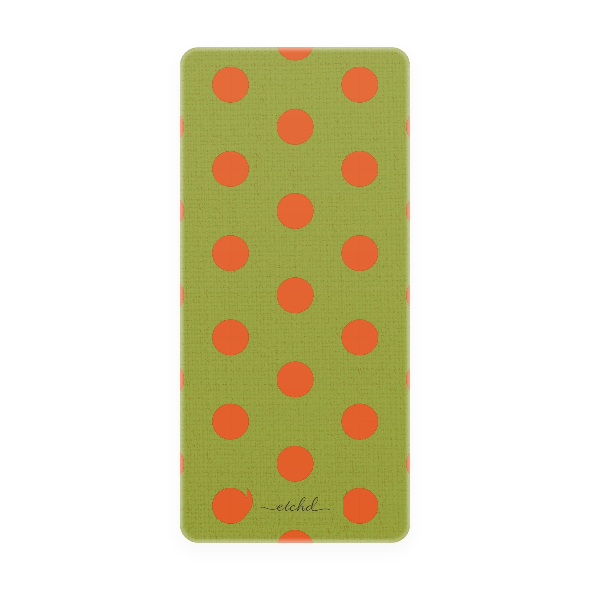 Persimmon & Wasabi Polka Dot Phone Stand by etchd, view 5