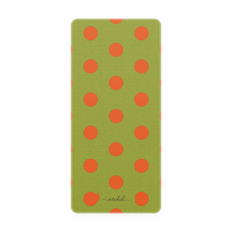 Persimmon & Wasabi Polka Dot Phone Stand by etchd, view 5