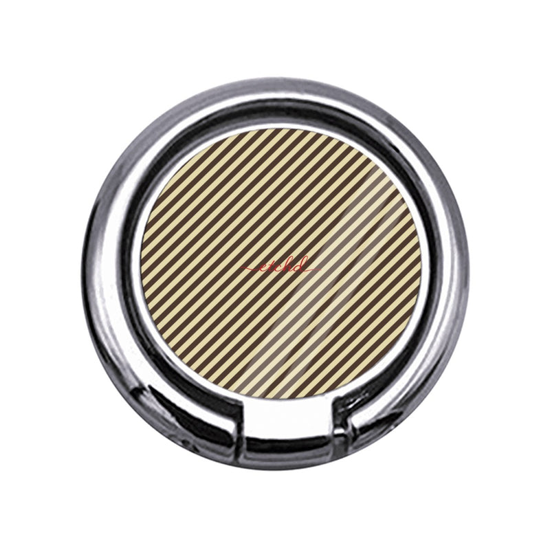 Butter & Brown Striped Diagonal Slim Ring Holder-zoom-
