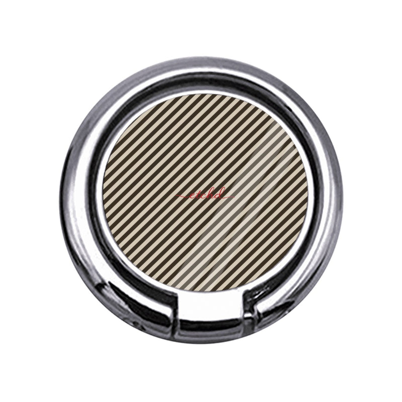Cream & Brown Striped Diagonal Slim Ring Holder-zoom-