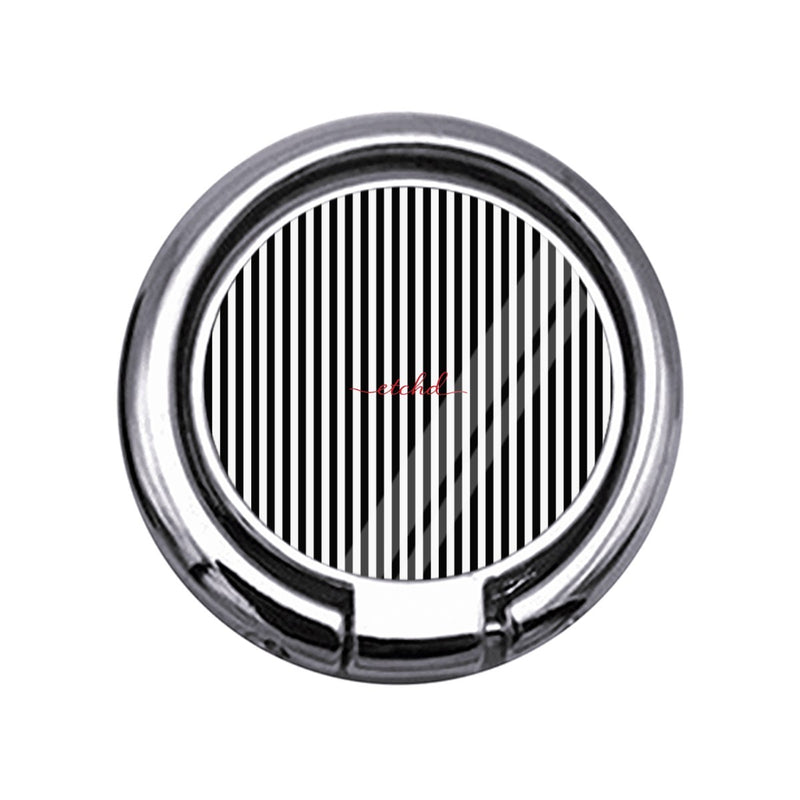 Black & White Striped Slim Ring Holder-zoom-