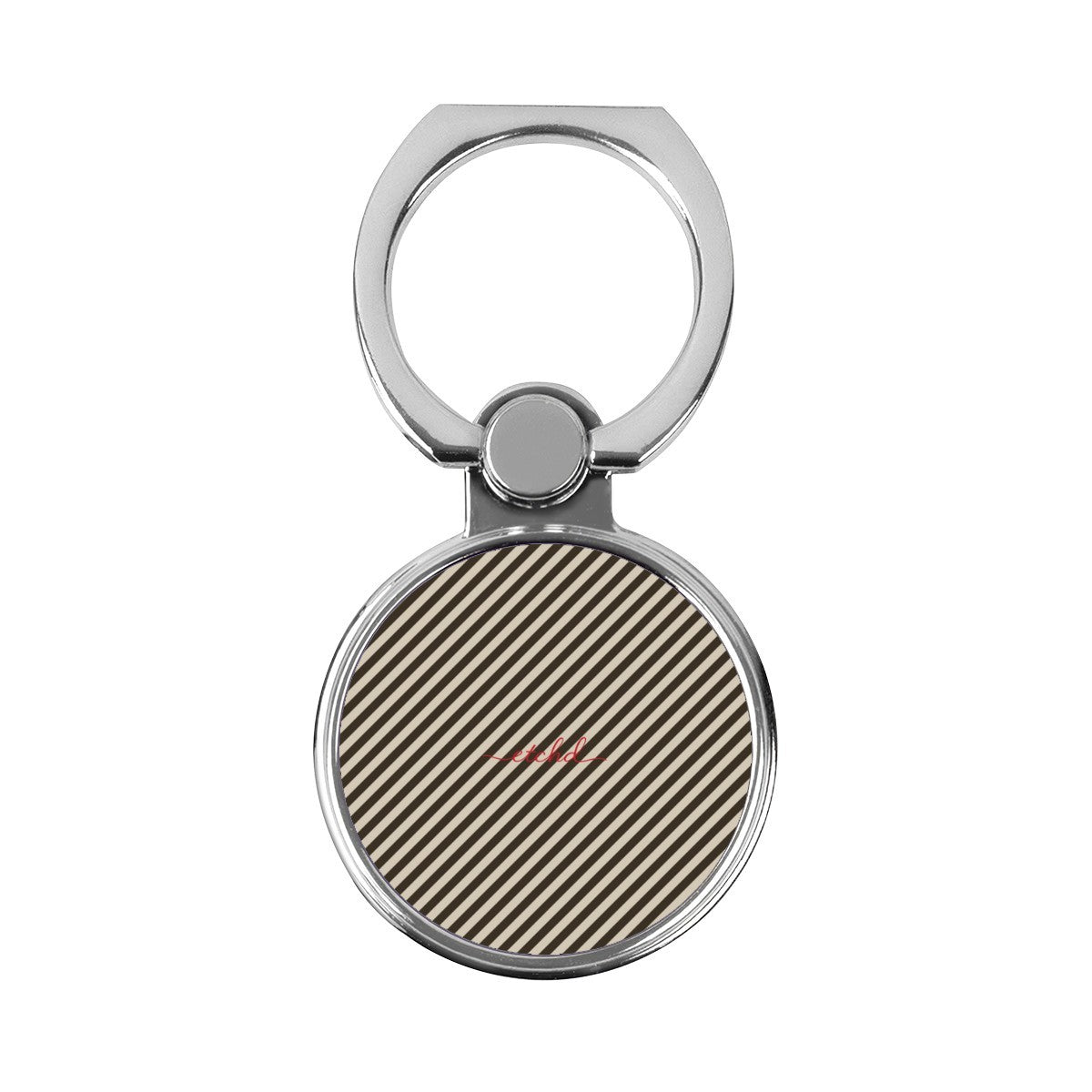 Cream & Brown Striped Diagonal Classic Ring Holder by etchd