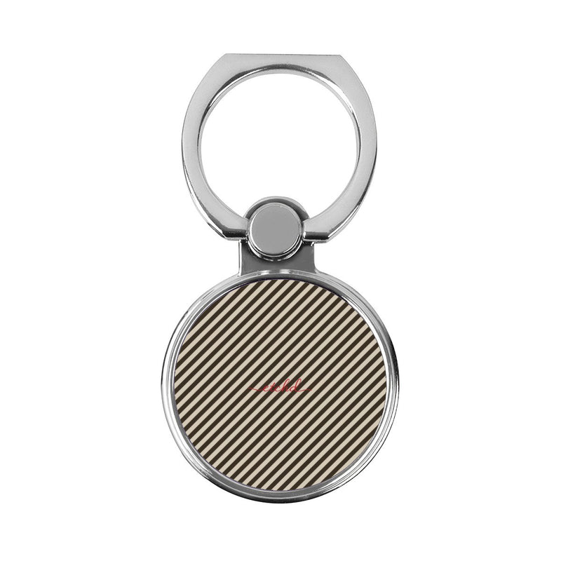 Cream & Brown Striped Diagonal Classic Ring Holder-zoom-