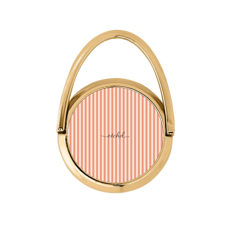 Coral & Cream Striped Drehbare Ring Handyhalterung-zoom-