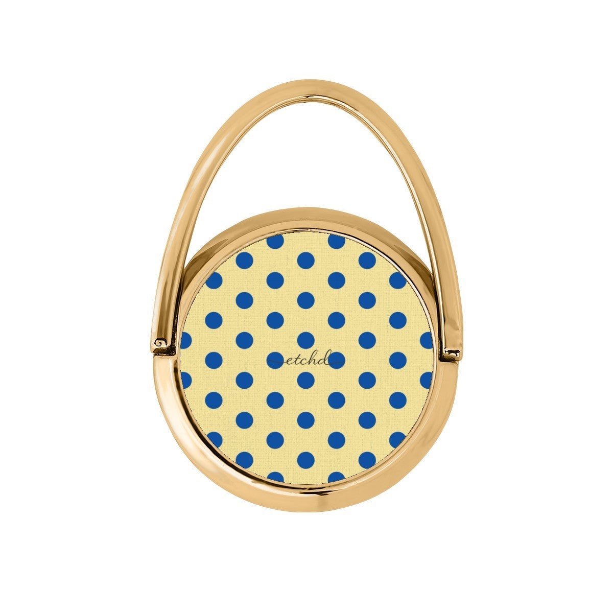 Cobalt & Butter Polka Dot Hoop Ring Holder by etchd