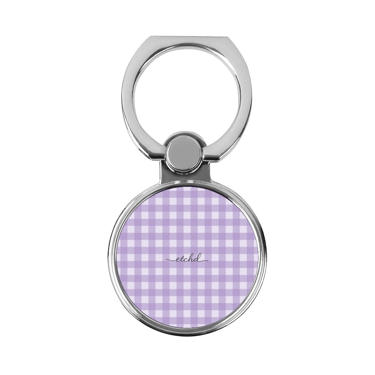 Lilac & Cream Gingham Classic Ring Holder by etchd