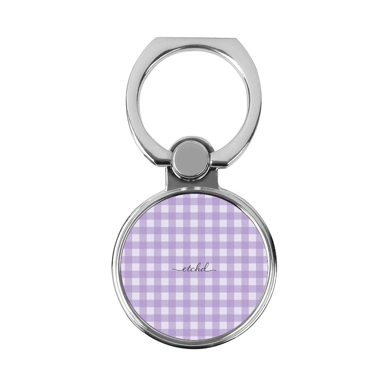 Lilac & Cream Gingham Classic Ring Holder-zoom-