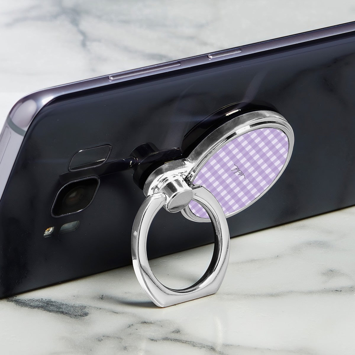 Lilac & Cream Gingham Classic Ring Holder by etchd, view 2