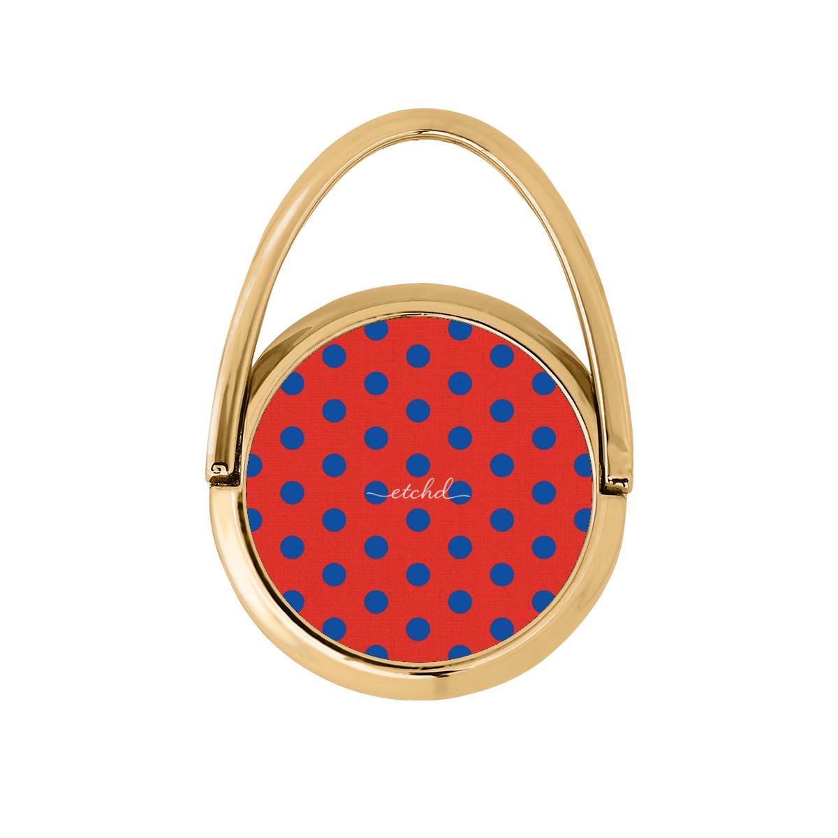 Cobalt & Poppy Polka Dot Hoop Ring Holder by etchd
