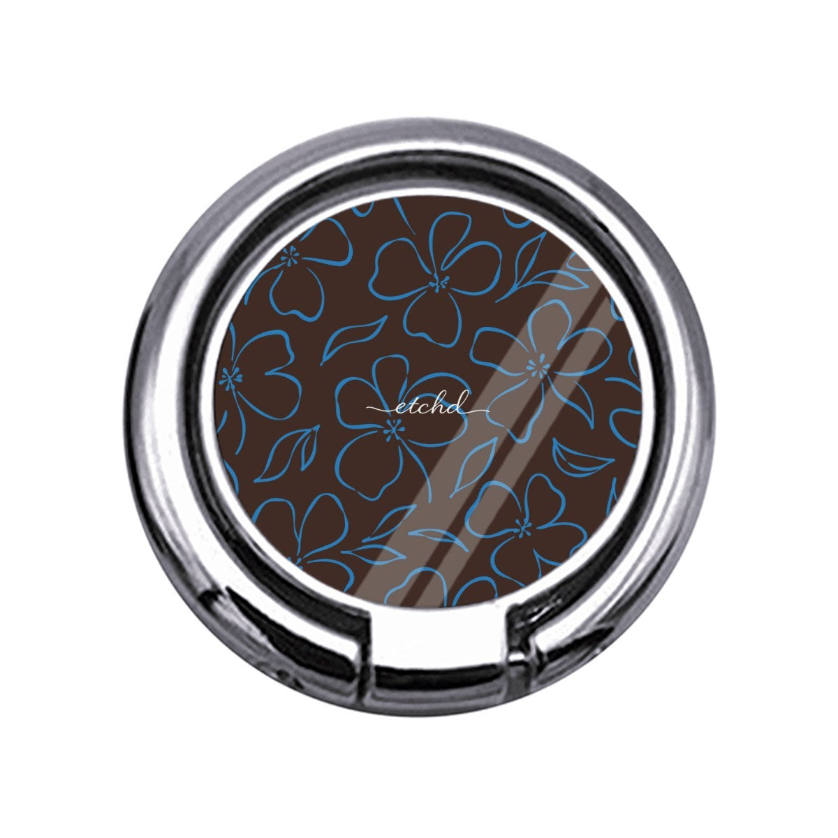 Espresso & Cerulean Floral Slim Ring Holder by etchd