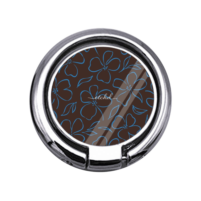 Espresso & Cerulean Floral Slim Ring Holder-zoom-