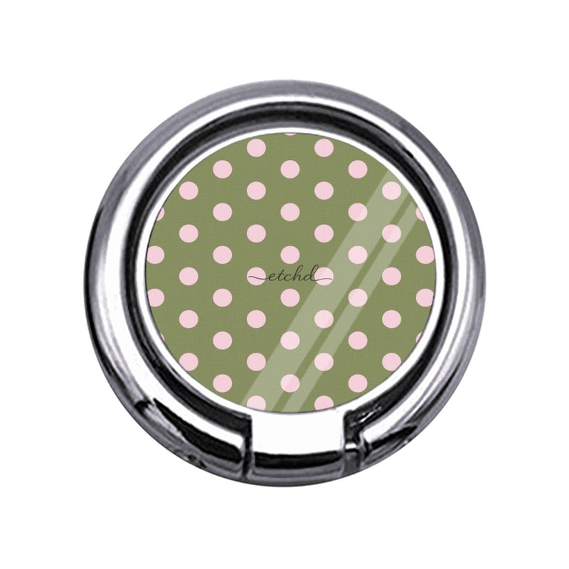 Pink & Green Polka Dot Slim Ring Holder-zoom-